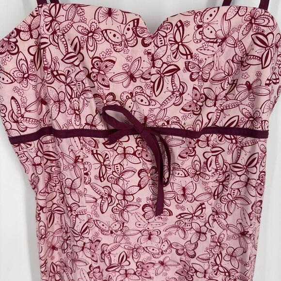 Vintage 90s y2k dress large L pink butterfly bow mini dainty feminine coquette - Picture 5 of 5